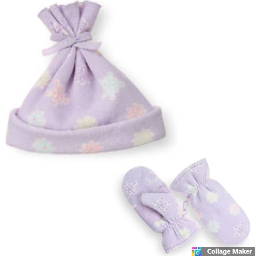 NWOT Gymboree Snow Angels Fleece Hat Mittens 4 5 6